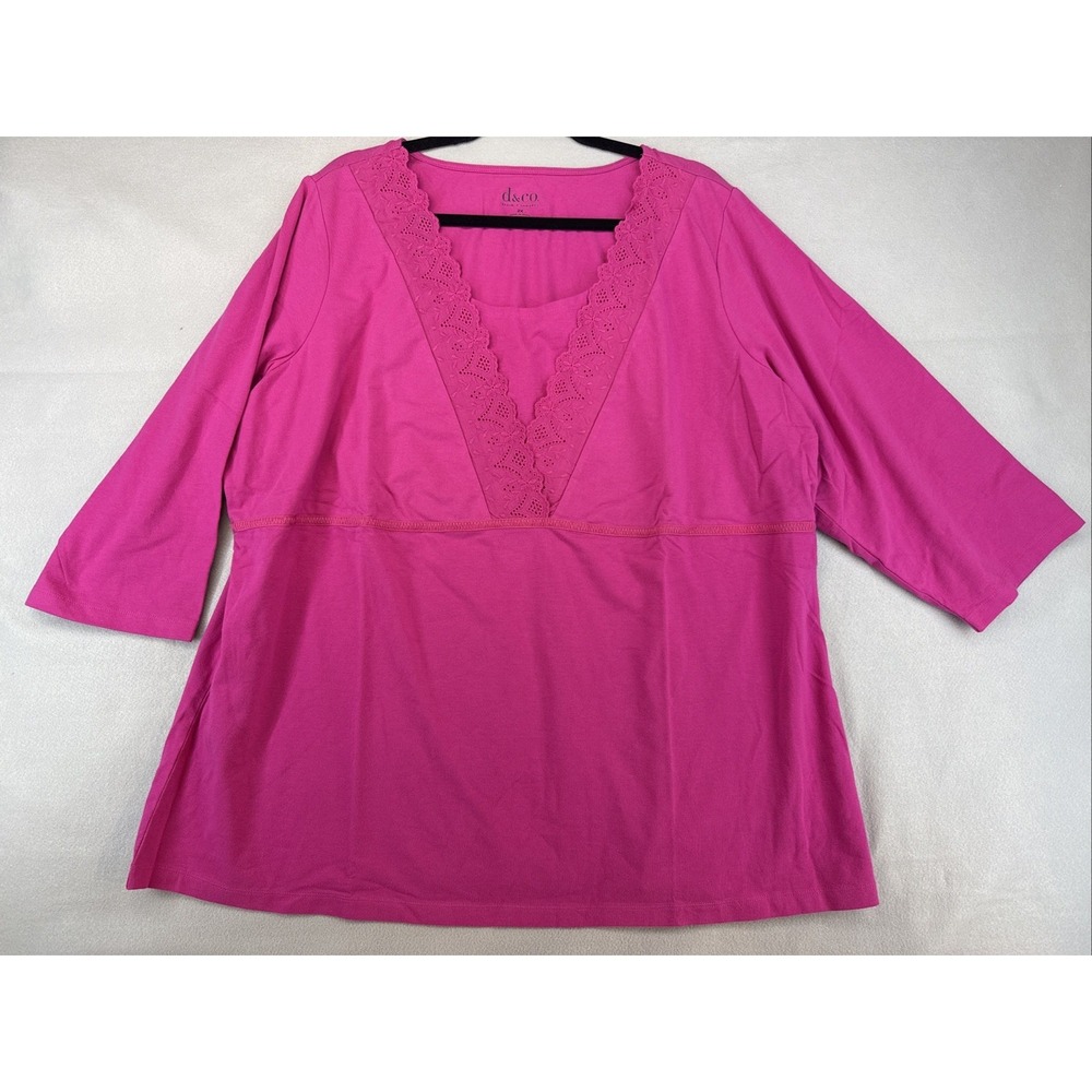 Demin & Company Women's Size 2X Top 3/4 Sleeves